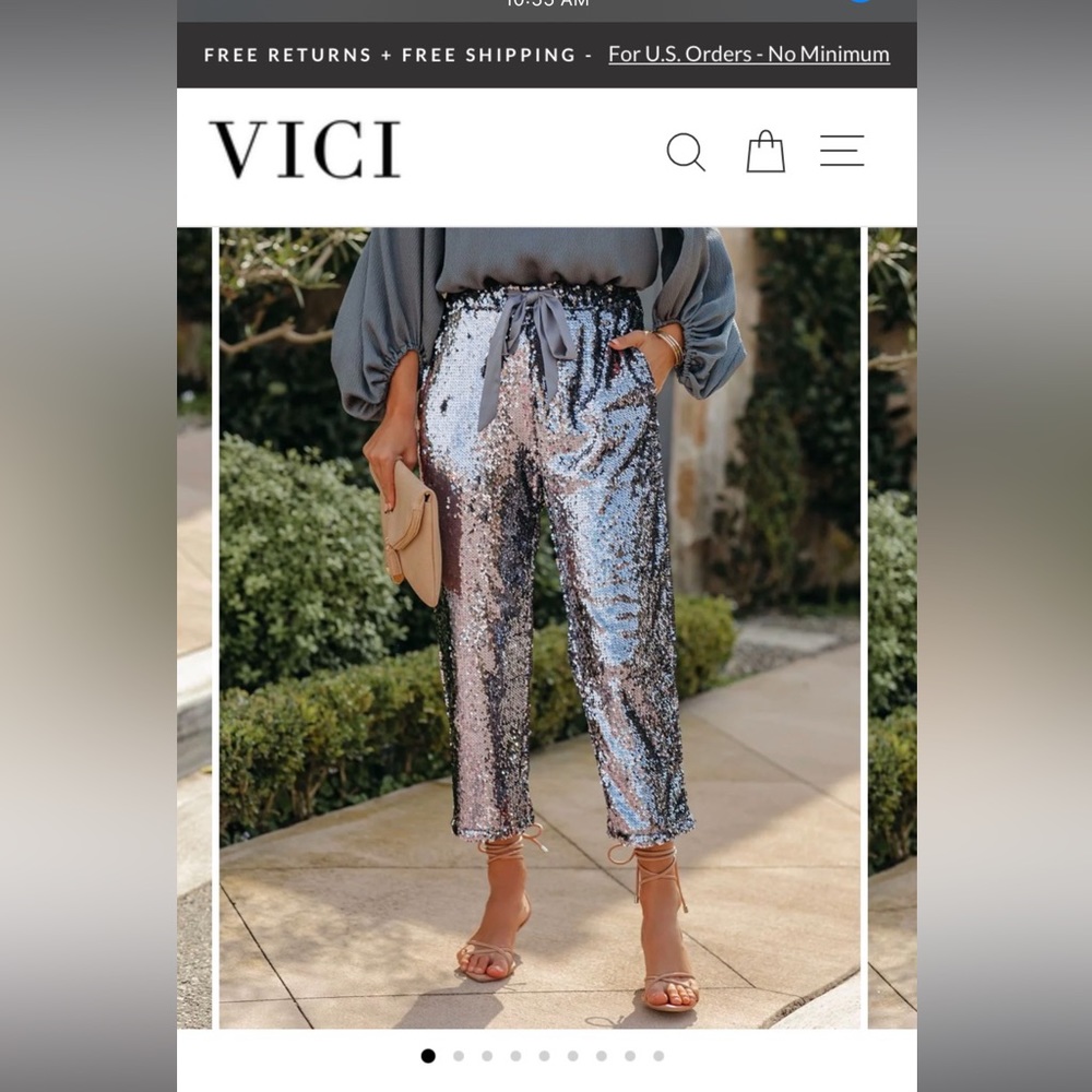 NWT-VICI cropped sequin pants